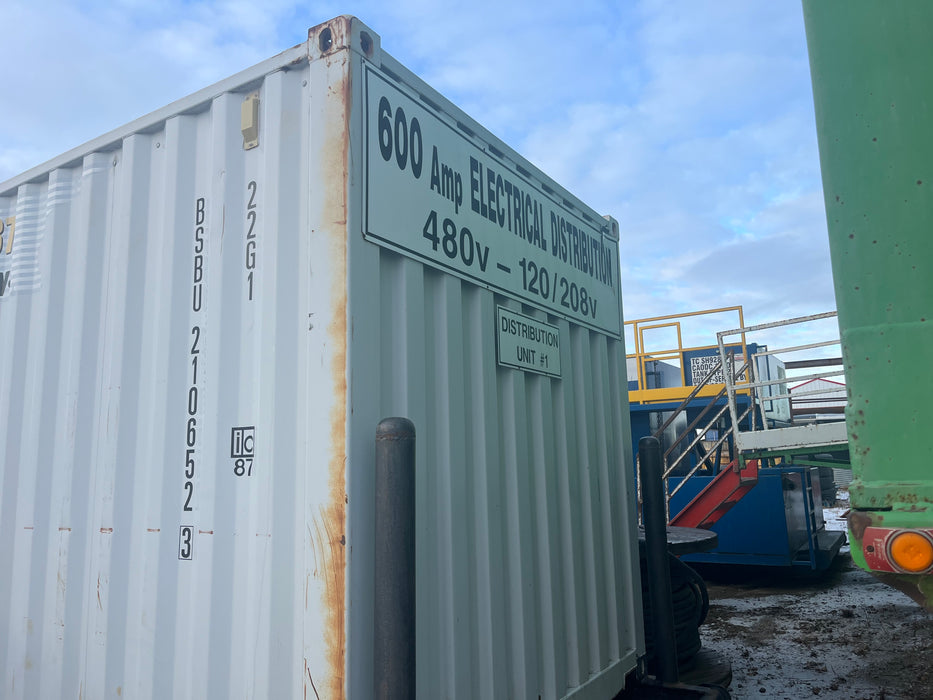 600 Amp, power distribution skid, 480 Volts to 120/208 Volts transformer