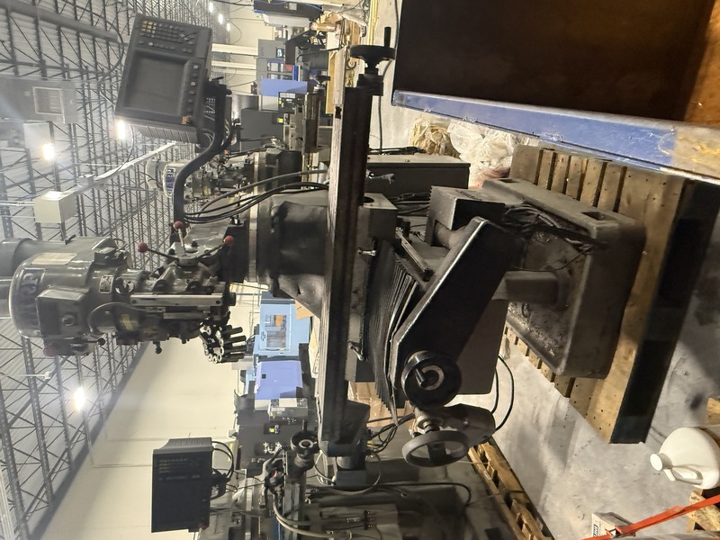 Sharp #TMV, vertical mill, 10" x 50" table, 39" X, 16.3" Y, 15.3" Z, 60-4500 RPM, R8, 3 HP, power drawbar