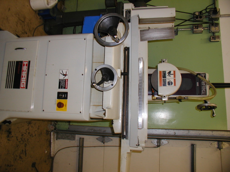 6" x 18" Harig #618, hand feed surface grinder, magnetic chuck, 20" X, 6.75" Y, 230 V., 3 Ph., coolant tank