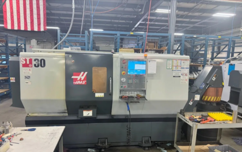 Haas #ST-30, CNC lathe, 21" swing, 26" machining length, 10" chuck, 3" bar, 3.5" bore, 30 HP, 3400 RPM