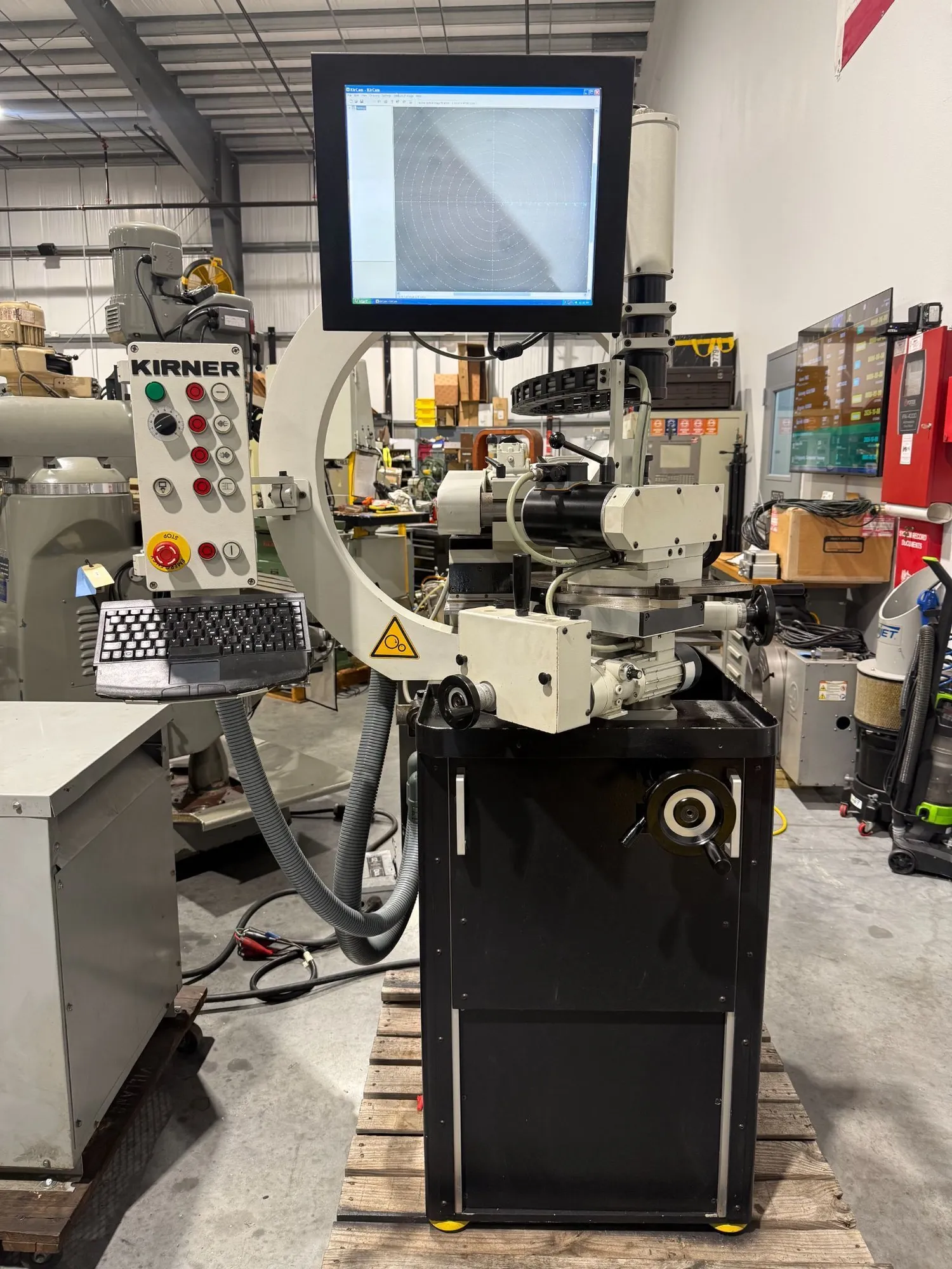 Kirner #K42, optical profile wheel dresser, 200-1800 RPM workpiece spindle, 7.87" max. dressing disc, 5.9" X