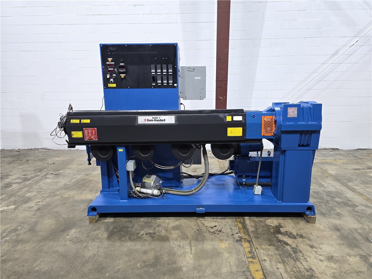 3.5" Davis Standard #MV-35INDS35, Mark V extruder, 24:1 L/D, 75 HP DC, air cooled, non-vented, 4 barrel