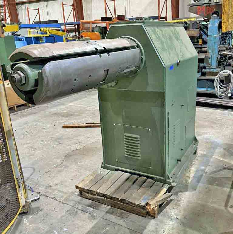 20000 lb. Littell #S200-36, uncoiler, 36" width, 42" mandrel face, 15"-20" ID, hydraulic expansion, air