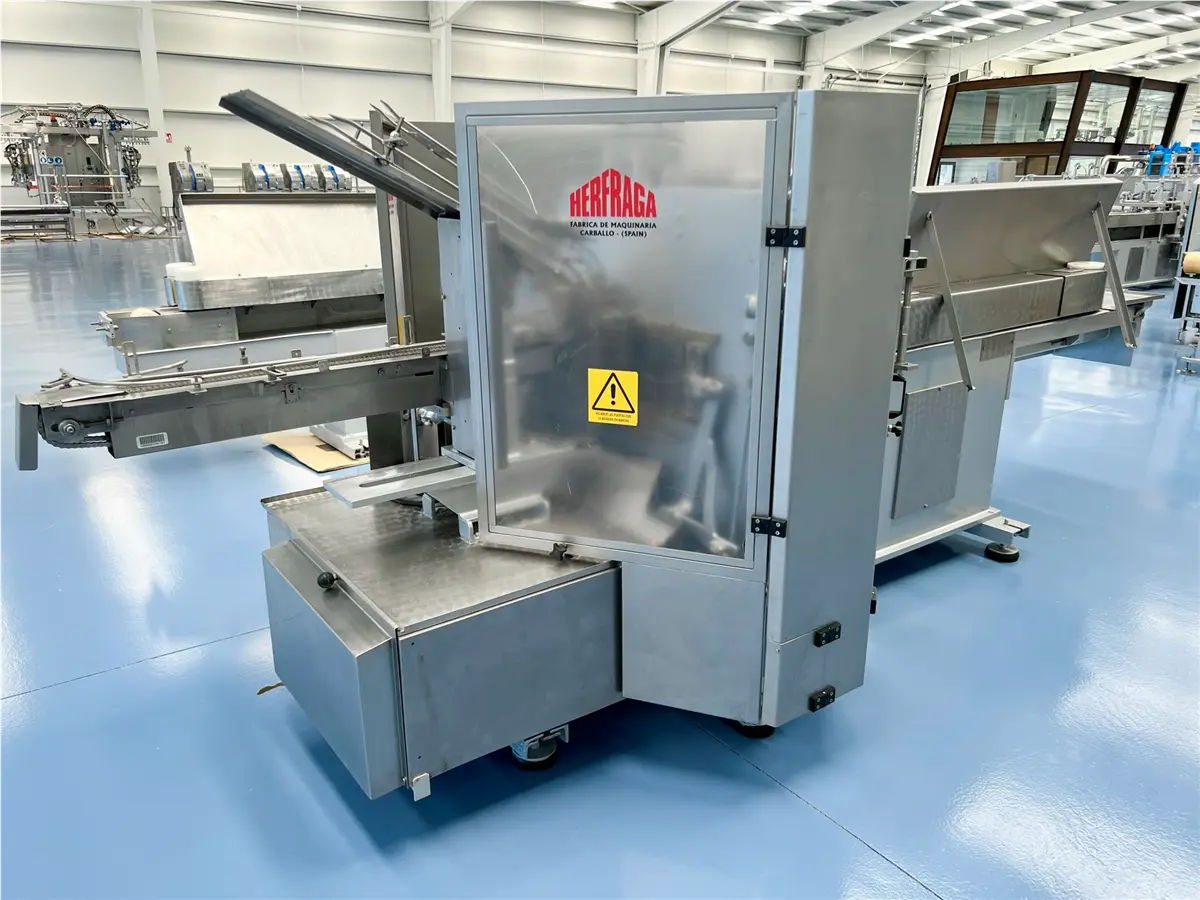Herfraga #SM-2C, tuna packing machine, up to 60 cans/minute, RO-100 format, 5.4 HP, 380 V. (2 available)