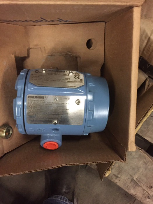 Rosemount #3144PD1A1K6M5Q4, temperature transmitter, HART, 0-100&deg;C range, 12.0-42.4 VDC supply, 4-20 mA