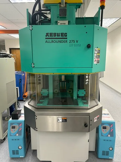 25 Ton, 2.3 oz., Arburg #Allrounder-275V-250-100, Vertical Injection Molding Machine, 14.76" x 18.7" platen