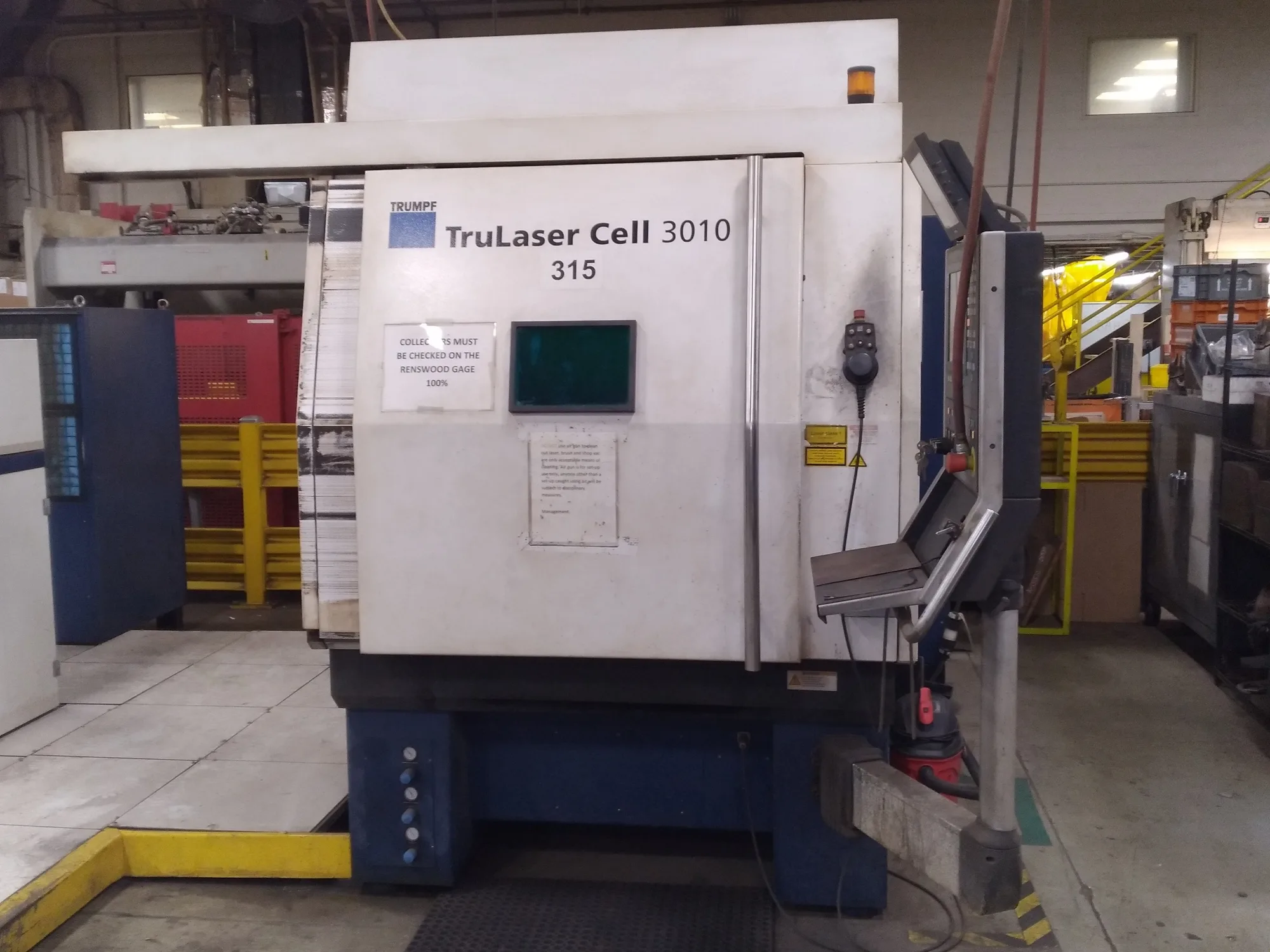 Trumpf #TruLaser-Cell-3010, 5-Axis CNC Laser Cell, 2000 watt TruDisk 2001, 39.4" X, 19.7" Y, 15.7" Z, 3.3' x