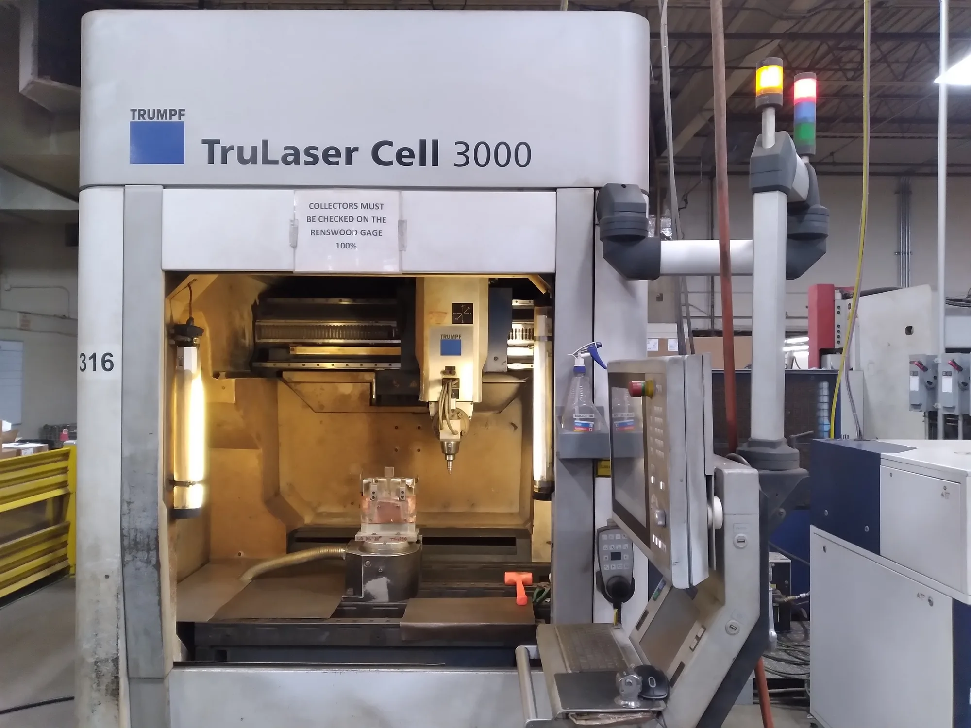 Trumpf #TruLaser-Cell-3000, 5-Axis CNC Laser Cell, 2000 watt, 31.5" X, 23.6" Y, 15.75" Z, Riedel chiller