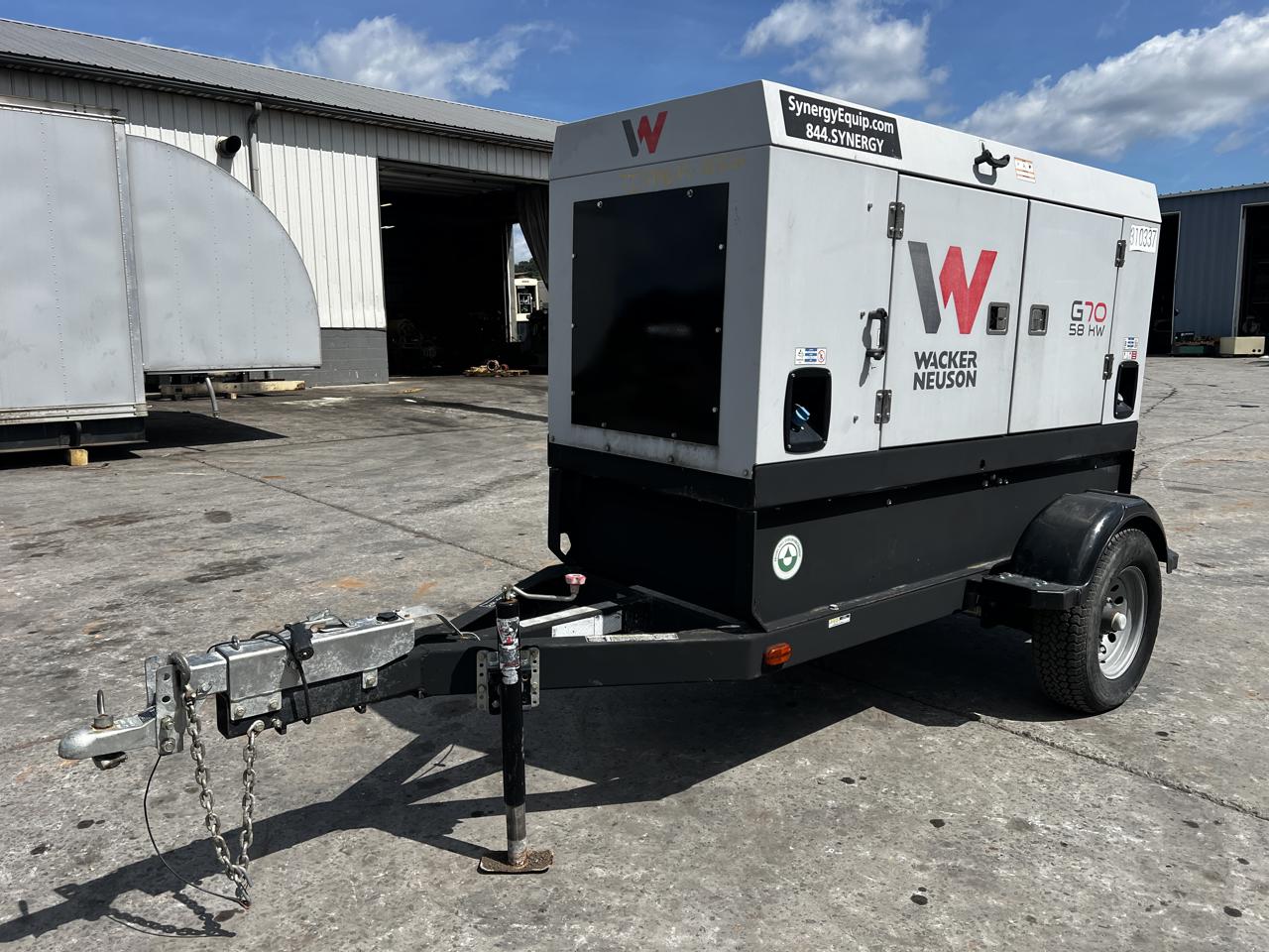 58 KW Wacker Neuson #G70, Portable Rental Grade Diesel Generator, 240/480 Volts, 1800 RPM Kohler engine