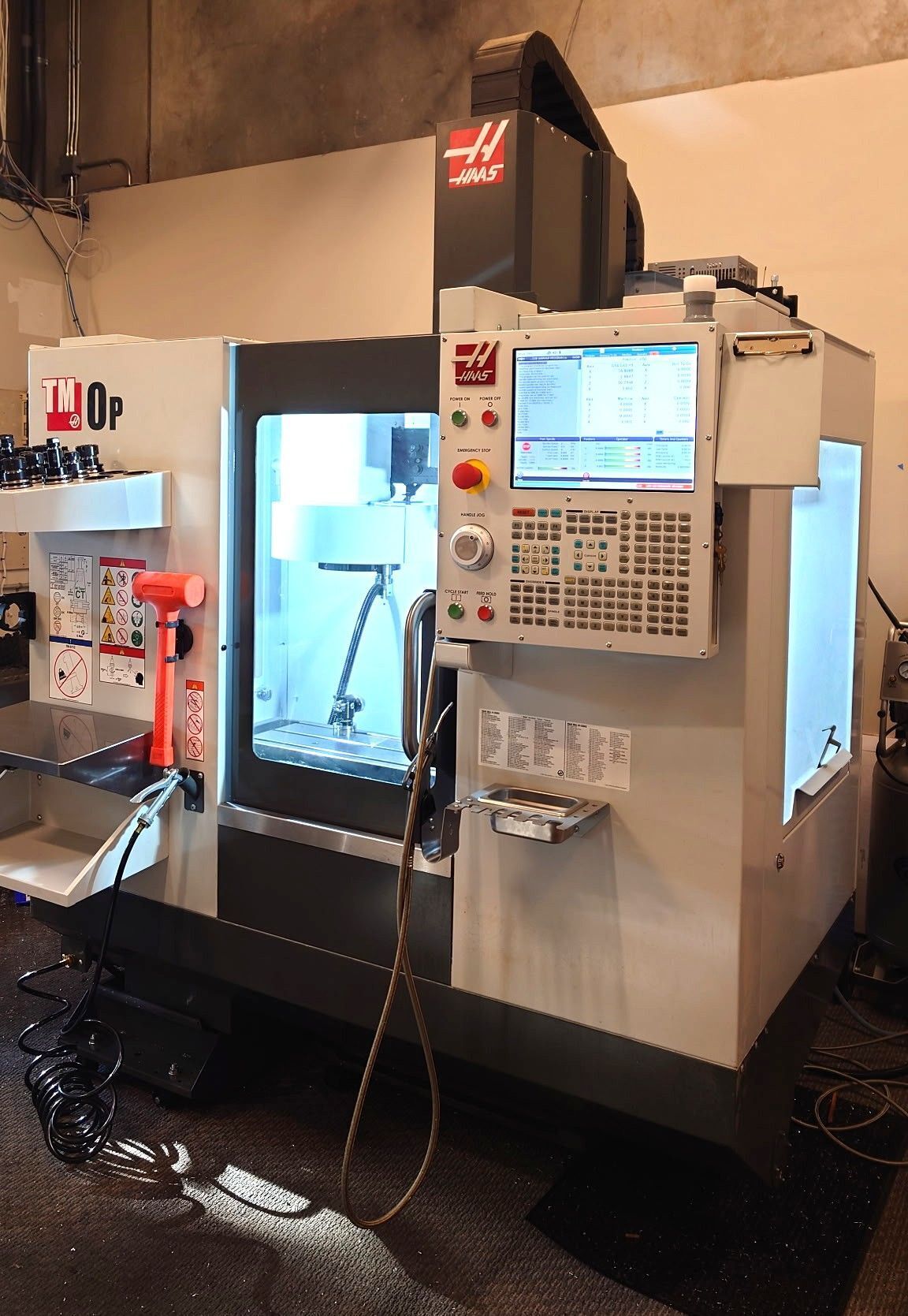 Haas #TM-0P, 4-Axis CNC Toolroom Mill, 20" X, 12" Y, 16" Z, 38.4" x 10.5" table, 7.5 HP, 6000 RPM, 10