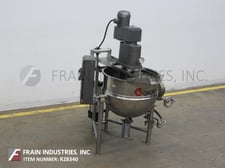 Image for 40 gallon Groen #DNTA40, 316 Stainless Steel jacketed kettle, 28" diameter x 21" deep, 125 psi, 2-1/2" OD/2" ID tri-clamp style discharge