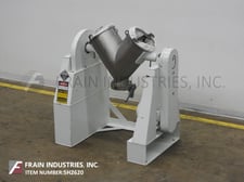 Image for 1 cu.ft. Patterson, Kynar coated twin shell mixer, bolt down up covers, 2 HP drive, 6" ID butterfly valve discharge