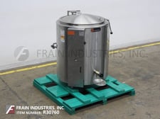 Image for 100 gallon Groen #EE-100, 304 Stainless Steel, self contained electric, steam jacketed kettle, hinged flip top cover, 30 psi, slant bottom