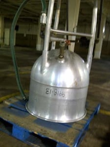 Image for 80 gallon Groen, Stainless Steel kettle, open top, hemispherical bottom, on legs