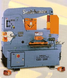 Image for 6" x 6" x 1/2" Scotchman #DO-120/200-24M, hydraulic ironworker, 120 ton, dual operator, 12" throat, foot pedal