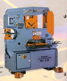 Image for 6" x 6" x 1/2" Scotchman #DO-70/110-24M, hydraulic ironworker, dual operation, 70 ton, 9" throat