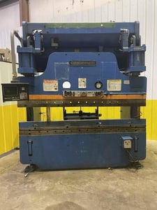 Image for 135 Ton, Cincinnati #135FMX8, hydraulic press brake, 8' overall, 78" between housing, 8" stroke, electric foot pedal, pedestal stand, #1577