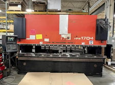 Image for 187 Ton, Amada #HFB-170-40, 14' overall, 148" between housing, 7.08" stroke, 16" throat, 17.71" open, 8-Axis, Amada Operator 2 Version 4, 6-Axis Back Gauge, tooling, 1999