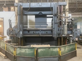 120" Giddings & Lewis and Lewis vertical boring mill, 132" swing, 96" under rail, 2-ram heads, 100 HP
