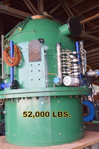 Detonation chamber vessel, 52,000 LBS., 3 lined carts included