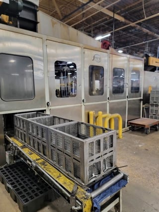 Jenfab, vertical agitated basket washer, 48" baskets, 15 lids, 2017