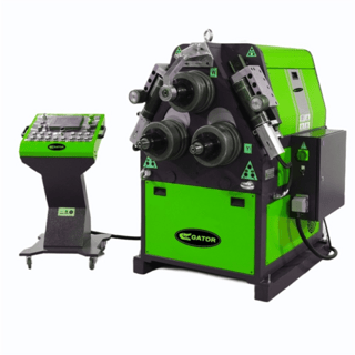 3" x 3" Gator #GAR80, angle roll, NC controller, 3.5" shaft, 3" SCH. 40 pipe, new