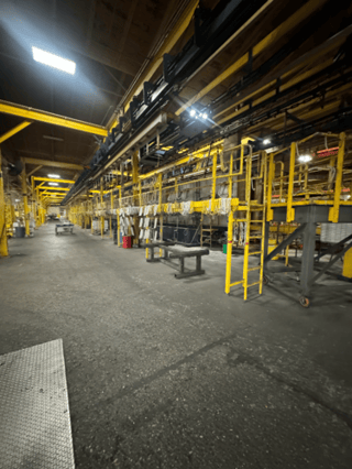 10 Gun Powder coating line, w/Nordson Color Max and 4 stage washer