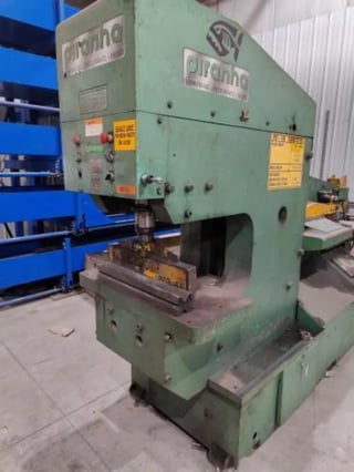 6" x 6" x 5/8" Piranha #PII140, Hydraulic Ironworker, 140 Ton, 20.5" Throat Depth, 20" L Blade, 16" x 36"