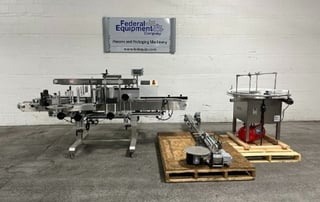 Accutek #AVF-10, Bottle Liquid Filling Line, 10-Head, 100 bottles/min., 42" diameter Feed Table, 15"