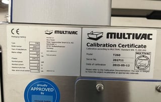 Multivac #T260, Tray Sealer, 6 cycles/min., 3 kW, 220 V, 2015