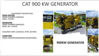 900 KW Caterpillar #3508, generator set, 3508STD engine, 854 hours, S/N: 23Z03182