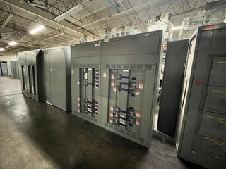 6000 Amps, General Elecric GE/ABB, main breaker line up, GB60M4 Main breaker w/ LSIG & RELT, Reliagear