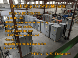 Siemens / Schneider, new switchboards & panels (Quick Ship 6 - 8 weeks - Standard Ship 12 - 16 weeks)