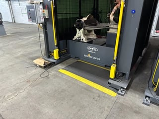 OTC, ECOARC-200-CS, Robotic Welding Cell, skid mount, FD-V8 robot, FD21 Control, pendant, safety fence, light
