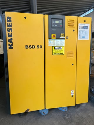 236 cfm, 125 psi, Kaeser #BSD-50, 50 HP, 460 V., air cooled, 2007