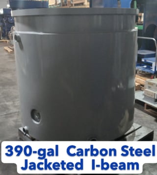 390 gallon Carbon Steel Tank, jacketed, 52" diameter x 45" straight side