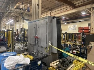 Aquamaster #CM-1200E, parts washer, 12" W x 66" H tunnel conveyor