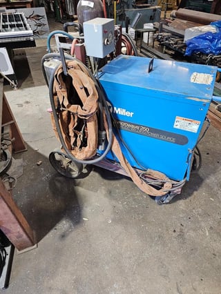 Miller #Syncrowave-250, with water chiller, 20' Tweco tig torch