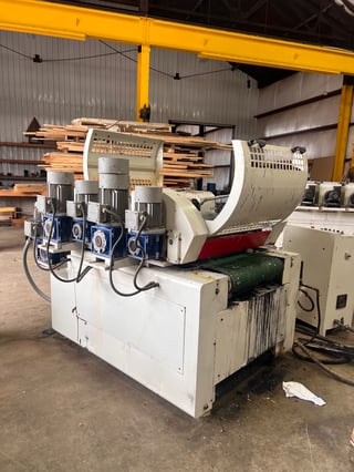 Stanza #STM, UV Finishing line, 24" roll coat, wipers, UV oven