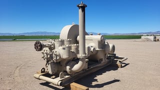 1125 psi, Gaso #2652, duplex reciprocating plunger pump, 12" stroke, 8" suction x 4" discharge, 243 HP, 85 RPM