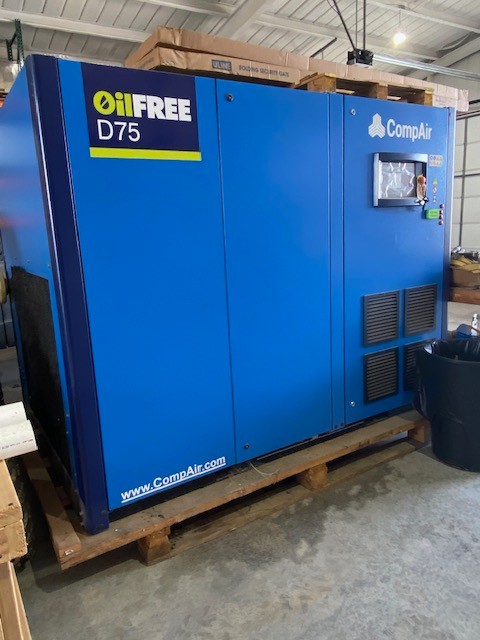 437 scfm, 116 psi, Gardner Denver #D75-150A01, Screw Air Compressor, 100 HP, new/unused