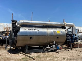 250 HP Victory Energy (York Shipley) #FTB, 3 pass firetube boiler, 150 psi steam, Stainless Steel jacket