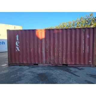 20' Maroon standard shipping container, TEX #TGHU3014854 For Sale