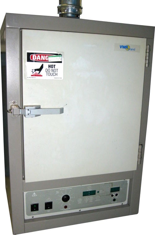 13" width x 14.5" H x 13.5" D VWR #1300FM, bench top lab oven, 240&deg;C, digital control, over temp protection