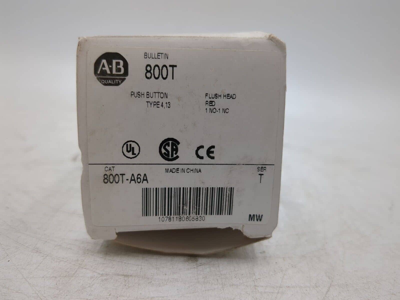 Allen-Bradley #800T-A6A, Push Button, Red, NEW
