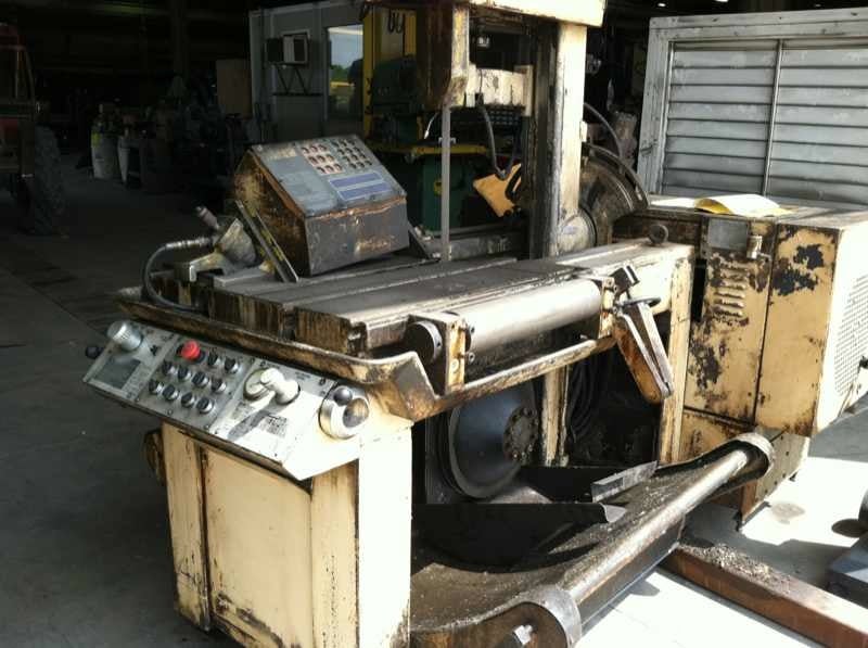 18" x 20" Marvel #81A/PC, vertical miter cutting band saw, 10 HP, 60-400 FPM, power tilting head, hydraulic