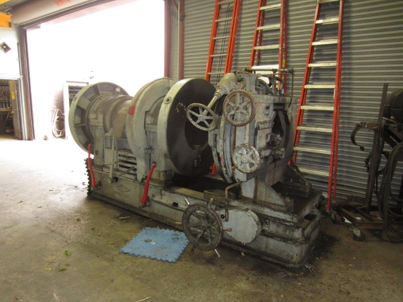 8" 18" Landis 32, stationary pipe threading & cut off machine, 20 HP