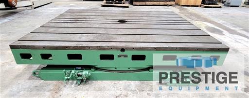 96" x 120" Giddings & Lewis Hydrostatic table, 75000 lb.capacity, 90° pos.,power clamping, #27645