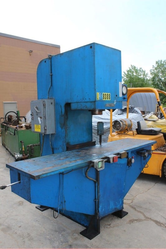 100 Ton, Advanced Hydraulics #CS-100, 2550 psi, 24" x96" table, 14" throat, 6" cylinder (2 available)