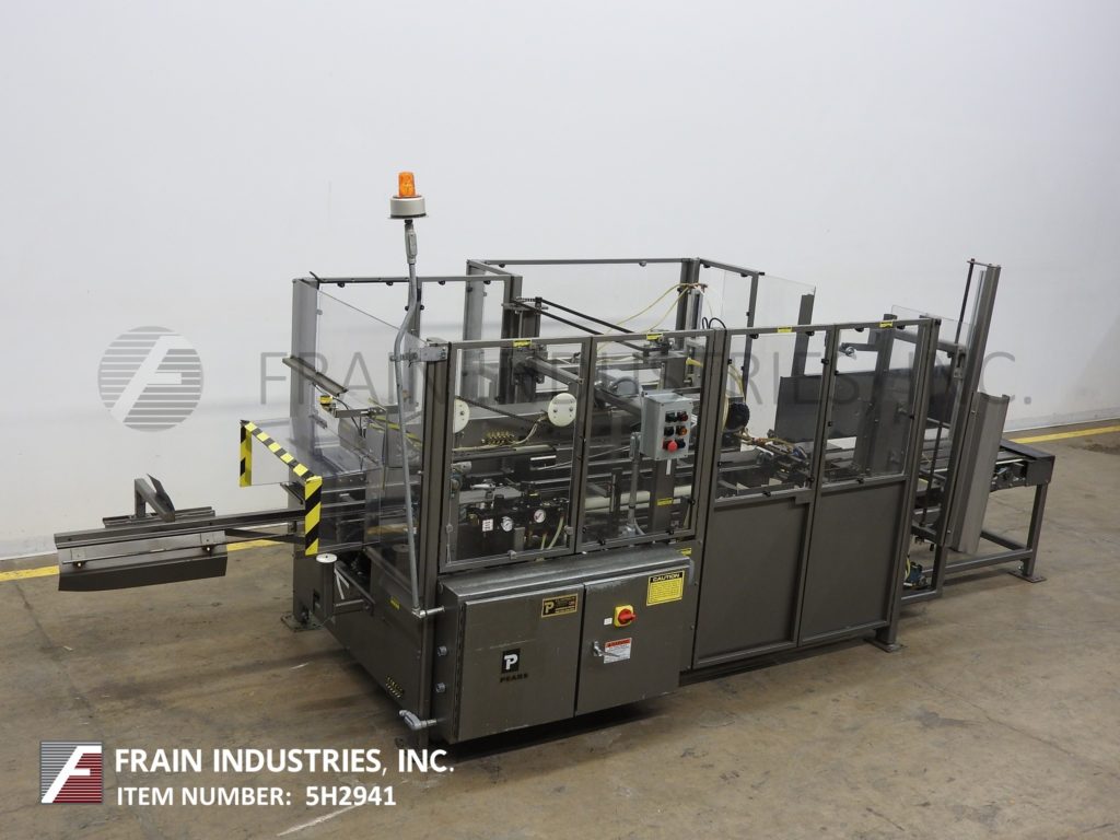 Pearson #R23501, automatic, case erector and tape bottom sealer, 1-35 cases per minute